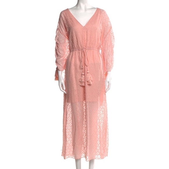 Alice + Olivia Esmeralda Devore Silk Blend Midi Dress - Picture 3 of 7